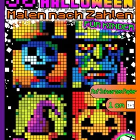 Malspaß Halloween- mit Mathematik 50 Geheimnisvolle Mosaik-Bilder Färgläggbok för barn