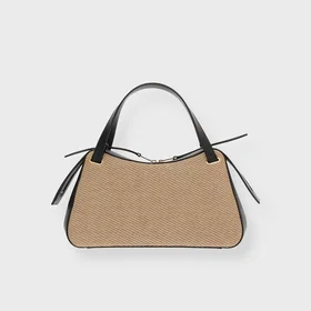 Jil Sander Raffia-Panelled Top Handle Håndveske