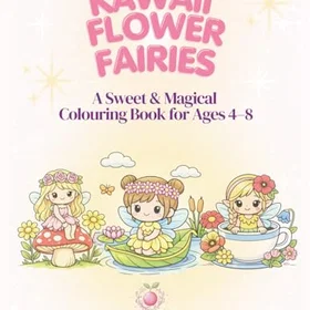 Kawaii Flower Fairies Färgläggningsbok för åldrarna 4–8
