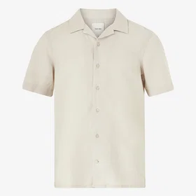 Calvin Klein Linne Bomull Cuban Skjorte (Herre)