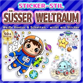 Süßer Süsser Weltraum Malbuch för Barn