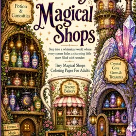 Books Tiny Magical Shops Färgläggningsbok