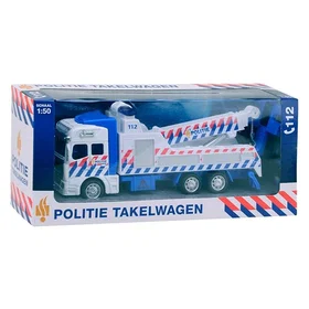 Johntoy Pull-Back Police Tow Truck