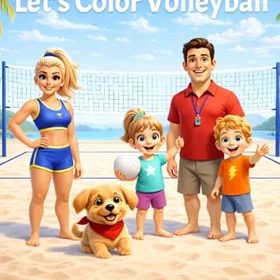 Sports Let's Color Volleyball Färgläggningsbok