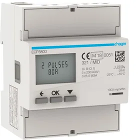 Hager Energy Meter ECP380D 3-phase up to 80A