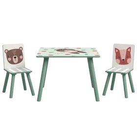 Zonekiz Ensemble table et chaises pour enfants bois 60x60x44cm