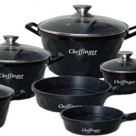 Cheffinger GTE-CF-DIAC12-GM Set de casseroles 10pcs