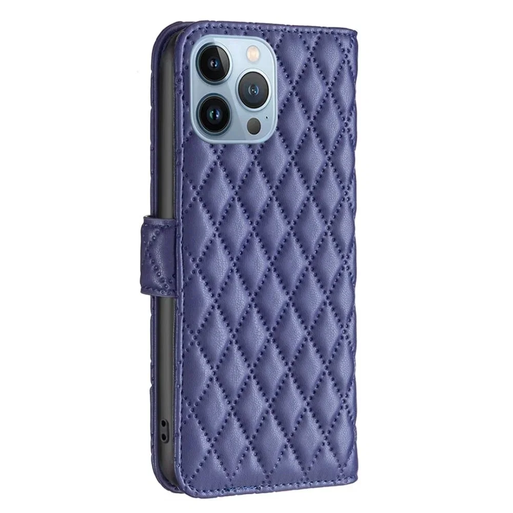 CaseOnline Rhombus Pattern Flip Case for iPhone 13 Pro