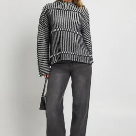 Boohoo Chunky Knit High Neck Oversized Jumper (Women's)