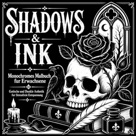 Shadows Monochromes Malbuch för Vuxna
