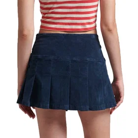 Superdry Vintage Denim Pleated Mini Skirt