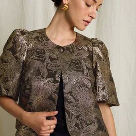 Joelle Bolero Satin Blus (Dam)