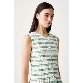 Stine Goya 2367 Smocket Bomuld Smocket Samling Midi Kjole
