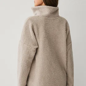 Ellos STUDIO Half Zip Pile Core Cardigan (Dam)