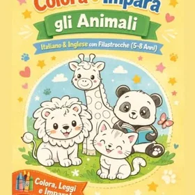 Colora e Impara gli Animali Färgläggningsbok för barn 5–8 år