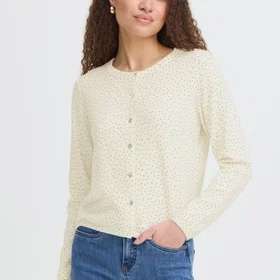 Fransa Cardigans Savannah-tan Dots (Dame)