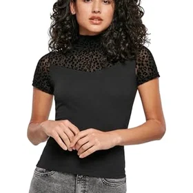 Urban Classics Flock Lace Turtleneck Kortärmad T-shirt (Dam)