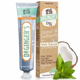 Dr's Kokosolja Vit Aktivt Kol Kokos Mint Fluoridfri Tandkräm 114g