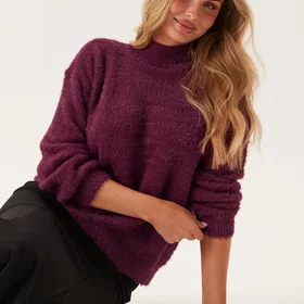 Pieces Ls Mock Neck Knit (Naisten)