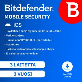 Bitdefender Mobiilinen Turvallisuus iOS 3 Laite 1 Vuosi