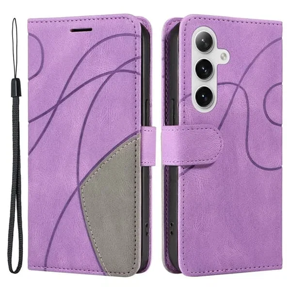 CaseOnline Textured Leather Case with Wrist Strap for Samsung Galaxy S24