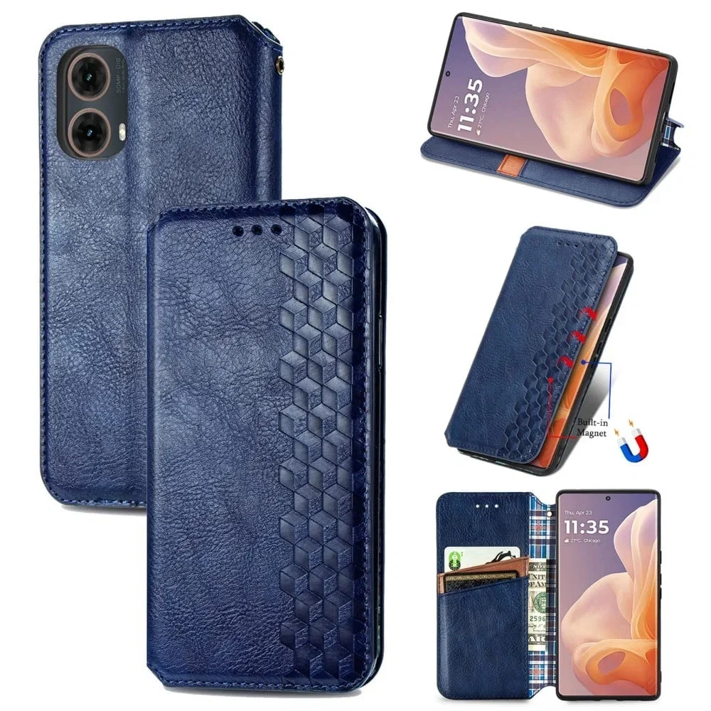 Motorola Leather Case with Diamond Pattern for Moto G85