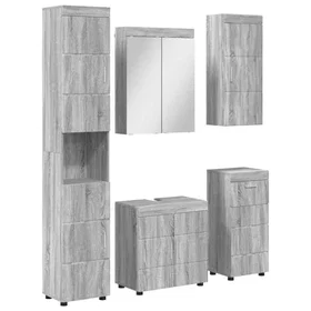 vidaXL TULUM Badrumsmöbelset 5 st Grå Sonoma 60 x 34 x 63 cm 3398060