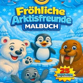 Lächelnde Arktisfreunde Färgläggningsbok för barn