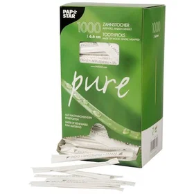 Papstar PURE Tandpetare rund 6,5cm (1000)