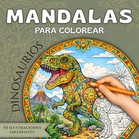 Mandalas Para Colorear Dinosaurios Färgläggningsbok för barn