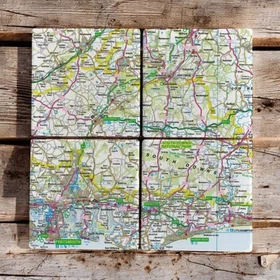 The Sugar Shed OS Map Keramisk Underläggsset 4-pack