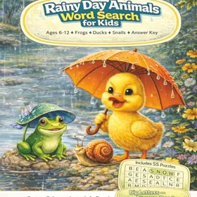 Rainy-Day Djur Ordssökning för Barn