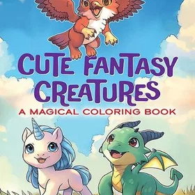 Cute Fantasy Creatures Coloring Book: Magical Creatures: Adult, Kids, Teenagers 