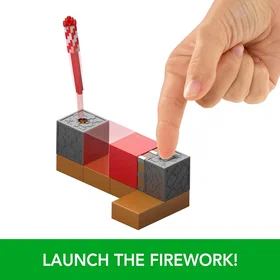 Mattel Minecraft Redstone Charged Protector's Firework Launcher Figure JKK10