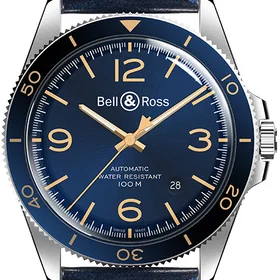 Bell & Ross BRV292-BU-G-ST/SCA Vintage Blå/Läder Ø41 mm