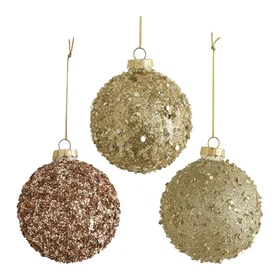 Mathilde Boules Décoratives Comète Scintillées en Verre