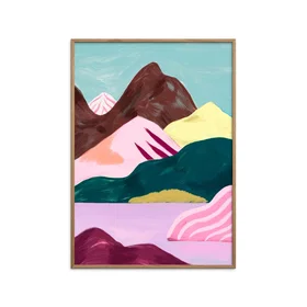 Poster & Frame Lilac Lake Cadre Chêne 50x70cm