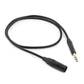 Gear4music XLR TRS 6.35mm Jack Pro Cable 1m JACK-TRS-XLRM-P-1