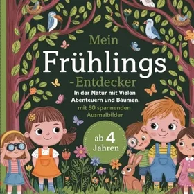 Mein Frühlings Entdecker In Der Natur Mit Vielen Abenteuern Und Bäumen Färgbok