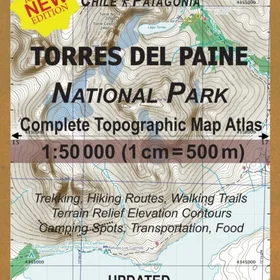 Sergio Uppdaterad Topografisk Kartatlas för Torres del Paine National Park Komplett 1