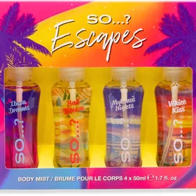 So...? Escapes Body Mist Set Gift Set (4x50ml)