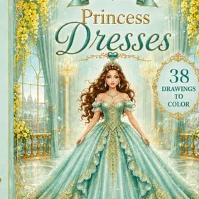 LET'S Color Princess Dresses Färgläggningsbok