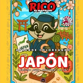 Los Viajes De Rico El Mapache Asia Vol 2 Färgläggningsbok för barn