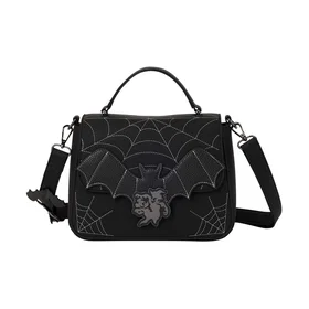Loungefly Mickey & Minnie Spiderweb and Bats Crossbody Bag WDTB3561