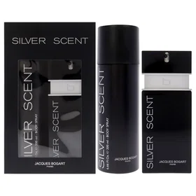 Jacques Bogart Silver Scent Gift Set for Men (100ml EDT Spray, 6.66oz Body Spray