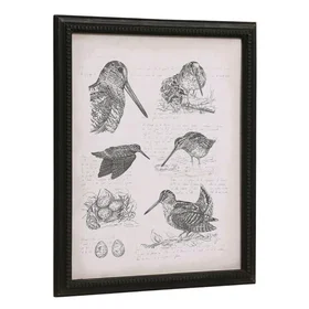 Interior Pheasant Engraving In Black Wood