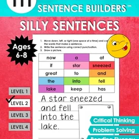 Kirsten Silly Sentences Word Maze Sentence Builders Nivå Två Skrivspel för Barn