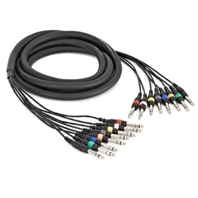 Gear4music Jack Audio Loom 8-Way 1m AS3F3-1M