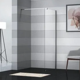 Sanipro Safe Collection Fastfelt Dusjvegg Krom 60cm Foliert Glass 10129
