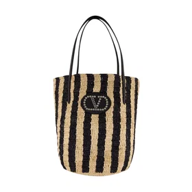 Valentino Raffia Shopping Bag
